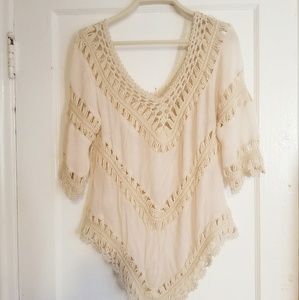 Cream boho blouse